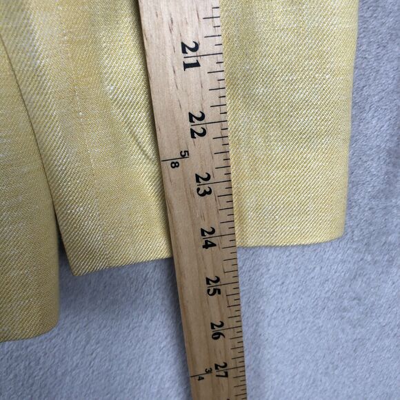 TALBOTS 100% Linen Blazer Women’s‎ Sz 4 Yellow 1 Button Lined Jacket Career - Picture 8 of 12